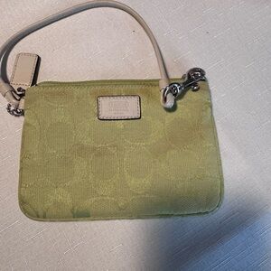 Coach Olive Green Wristlet Clutch